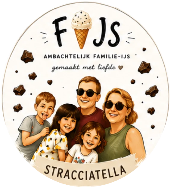 FIJS-etiket voor de smaak stracciatella